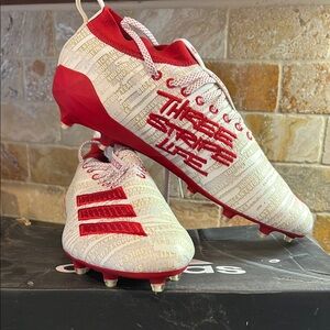 adidas Red and White Football Cleats